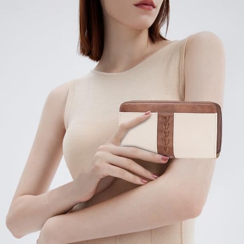 Image of FALAN MULE Wallets for Women Trifold Wristlet Wallets Large Capacity RFID Blocking Ladies Purse Credit Card Holder