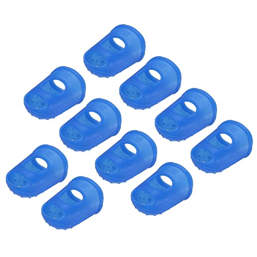 YOKIVE 10 Pcs Fingertip Protector Silicone Fingertip Covers | Protect Fingers, Great for Playing Guitar, Sewing, Cutting (Dark Blue, 29mm/1.15-inch)