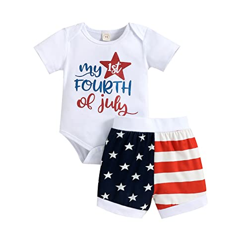 IBTOM CASTLE My First 4th of July Baby Boys Outfits
