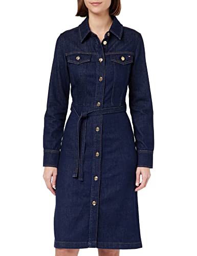 Tommy Hilfiger Damen Jeanskleid Langarm, Blau (Vic), 38