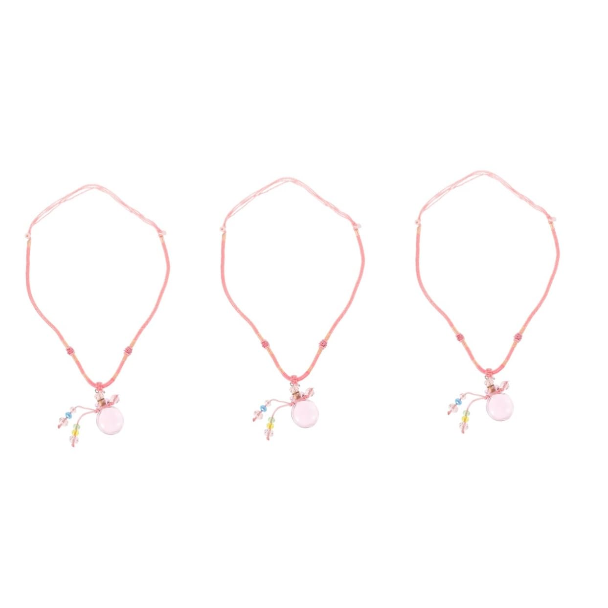 GALPADA 3pezzi Collana Diffusore Con Ciondolo e Corda Intrecciata Portatile e Leggera Contenitore Per Oli Essenziali Creazione Di Atmosfere Incantevoli Perfetta Per Ogni Occasione