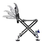 TeMkin Sillas de Pesca para Adultos Ajustable Piernas Delanteras Transpirable Lounge Silla Pescador Regalos para Hombres para la Pesca al Aire Libre