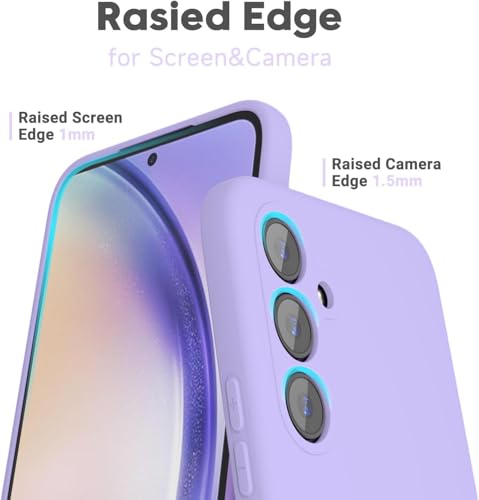 Image of DIZORO Microfiber Candy Case Compatible for Samsung S24 fe Smooth Touch Cushion Liquid Soft Silicone Gel Rubber Phone Cases Non-Slip Full Body Protective Shockproof Back Cover (Purple)