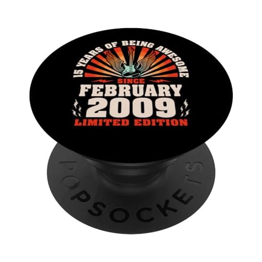 15º Cumpleaños Guitarristas de 15 Años Nacidos En Febrero 2009 PopSockets PopGrip Intercambiable