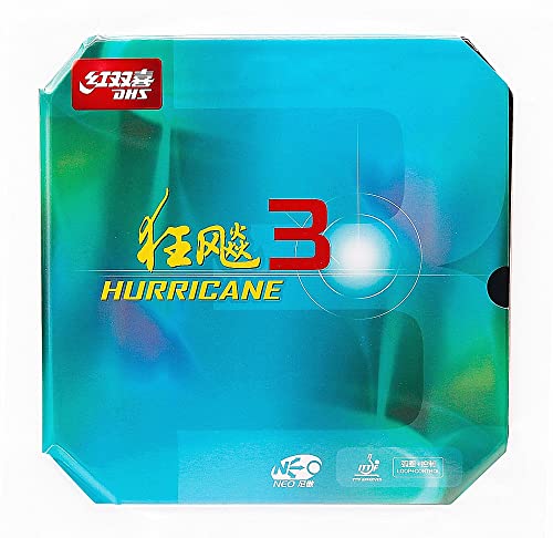 Sixbuys Dhs Table Tennis Rubber Hurricane 3 Neo Sheet Ping Pong Rubber Hardness 39°/40° 2.15Mm (40°, Black) #TOP3