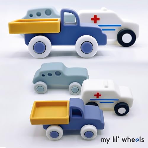 Image of Silicone 3-in-1 Montessori Cars for Kids 3+ Years, Baby Toys, Soft Baby Teething Toys, Sensory Developmental Education Toys for Toddler Baby, Infant Toys, Set of 3 (Multicolor 1)