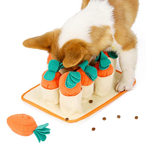 ubest Hundesuchspiele Schnüffelteppich Intelligenzspielzeug Karotte 21.5 * 29 * 13cm