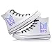 Jiaju Kpop BTS Mode High-Top-Leinwandschuhe for Jungen Mädchen, Druck | Design des Hip-Hop-Stils, Retro-Schnürschnüre-Studentschuhe Ohne Rutschstudent, 54 Stück Lomo-Karten