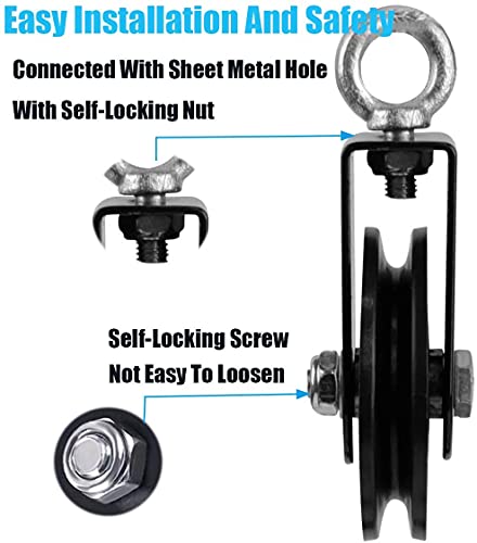 Touyinger Gym Pulley Wheel 3.54/90Mm 360 Degree Rotation Lifting Traction Pulley For Lat Pulley System Attachment Lifting Blocks,Ladder Lift, Diy Home Projects, Shop Lifts (1) #TOP4