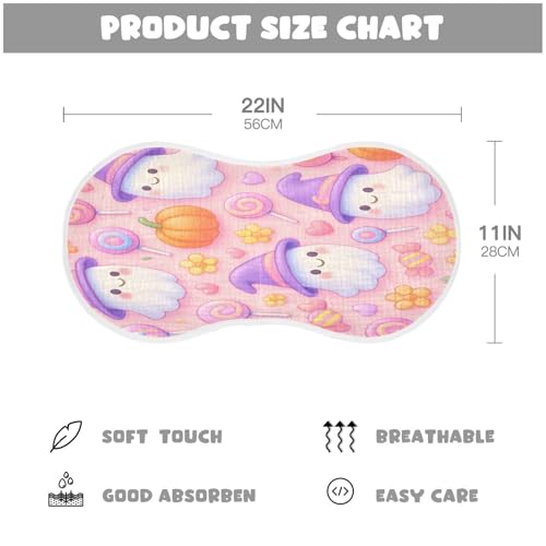 Cute Ghosts and Pumpkins Burp Cloths Unisex Cotton Burp Cloths Absorbent and Non-Seeping Suitable for Babies, Toddlers, Newborns4