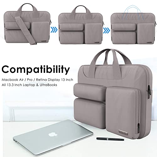 Image of Probus 360 Protective Laptop Shoulder Bag for Laptop ?MacBook ?Chromebook ?Notebook Water Resistant Sleeve Case Cover Office Bag (Gray, 13.3 Inch)