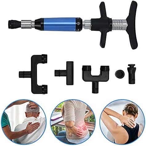 6 Levels Manual Chiropractic Spine Adjusting Corrector Tool, Manual Chiropractic Tool Spine Correction Gun, Adjust Vertebration Cervical Force Spine Massager with 4 Head, for Improve Joint Pain