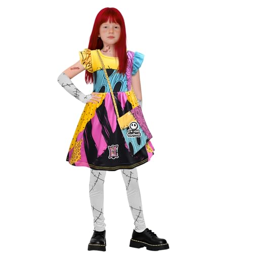 Disfraz Sally para niñas con vestido parcheado y accesorios miniatura 4