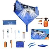 Kikepilm Mini Split Wall Heat Pump Cleaning Kit,Thermopump Cleaning Kit,18pcs Heat Pump Cleaning Kit(Blue)