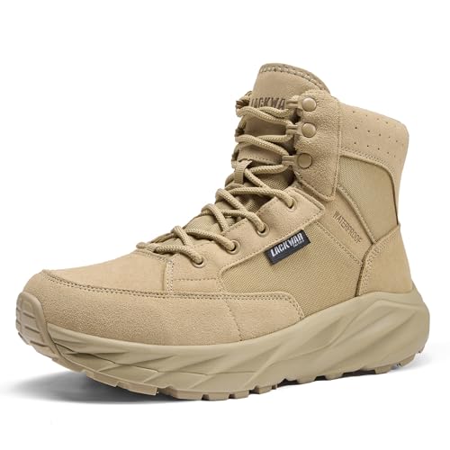 Mens Military Tactical Hiking Boots Lightweight Comfortable Motorcycle Combat Boot Non-slip Waterproof Work Boots for Men