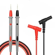 Professional Multimeter Test Leads Kit, 1000V 10A Precision Multimeter Probes with Alligator Clips, 4mm Banana Plug Electrical Test Leads for Digital Multimeters, 2 Sets Red & Black