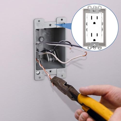 4 Packs 1/2 Inch Single Gang Outlet Box Extender with 8 Screws for 1 Gang Electrical Box Extension Switches (Gray) - 5