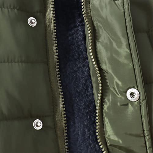 Modntoga Toddler Baby Boys Autumn Winter Down Jacket Coat Warm Padded Thick Outerwear Clothes Snowsuit Fleece (Army-Green, L（18-24 Months）) #TOP4