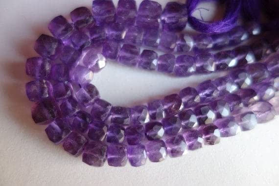 Améthyste naturelle perles facettées en fil de 8mm 10mm pour bracelet en pierre fine