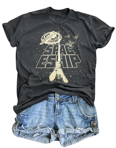 Image of FRYAID Women May The Power Be with You Graphic T Shirt Short Sleeve Casual Tops Summer Fun Vacation Shirt Soft Casual Fit