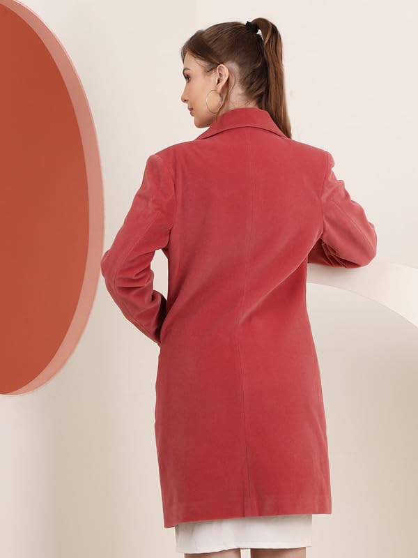 Image of PLAGG Women's Notched Lapel Long Overcoat