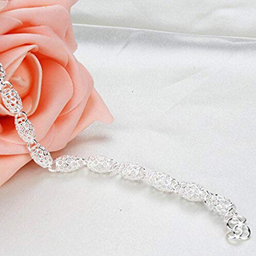 Hollow Chain Bracelet For Women Girls Silver Plated Fashion Charm Bangle Bracelets Jewelry Birthday Valentine's Day Gift #TOP6