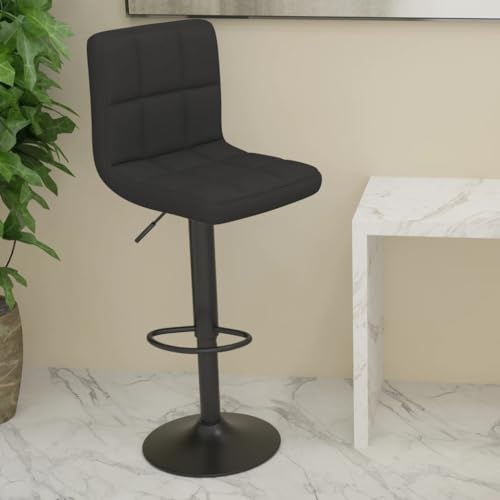 Frdhee Tabouret de cuisine, tabouret de bar en tissu noir, chaise haute pour bar, îlot de cuisine, bistro
