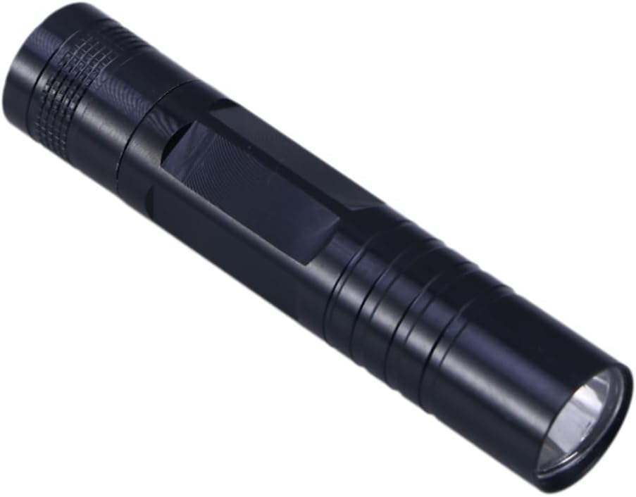 Uonlytech Led Pocket Torch Flashlight with Keyring for Outdoor Activities Made from Aluminum Alloy for Camping Hiking and Emergencies Black No Battery Included