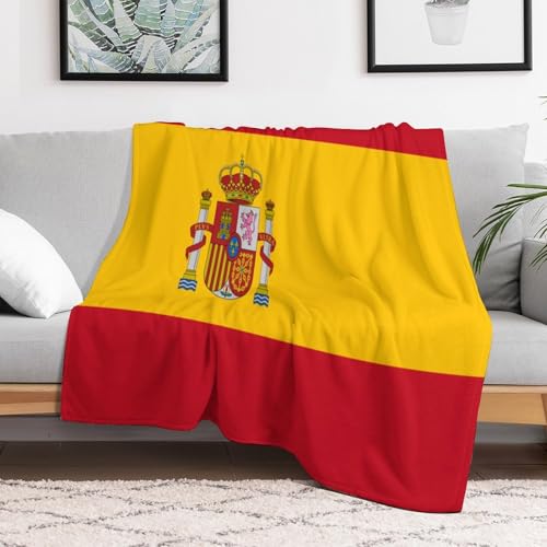 Couverture pelucheuse drapeau Espagne pour soirées cocooning et pique-nique