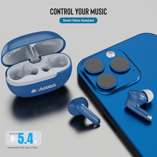 Image of AROMA TWS6 Sync V5.4 Upto 55Hr Playtime*, ENC, Dual Paring, Fast Charging, Heavy Bass Bluetooth