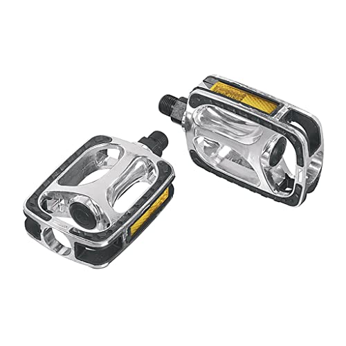 Pédales ERGOTEC 608 argent 9/16 pour vélo de ville et vtc avec réflecteurs homologués
