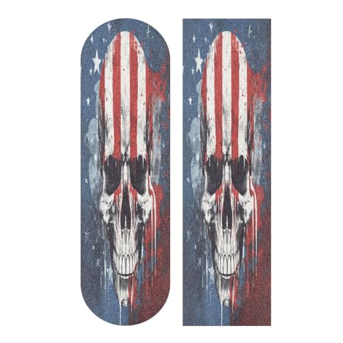 National Flag Skull Skateboard Grip Tape, Longboards Griptape Anti Slip Scooter Griptape Sand Paper Sheet Sticker 9
