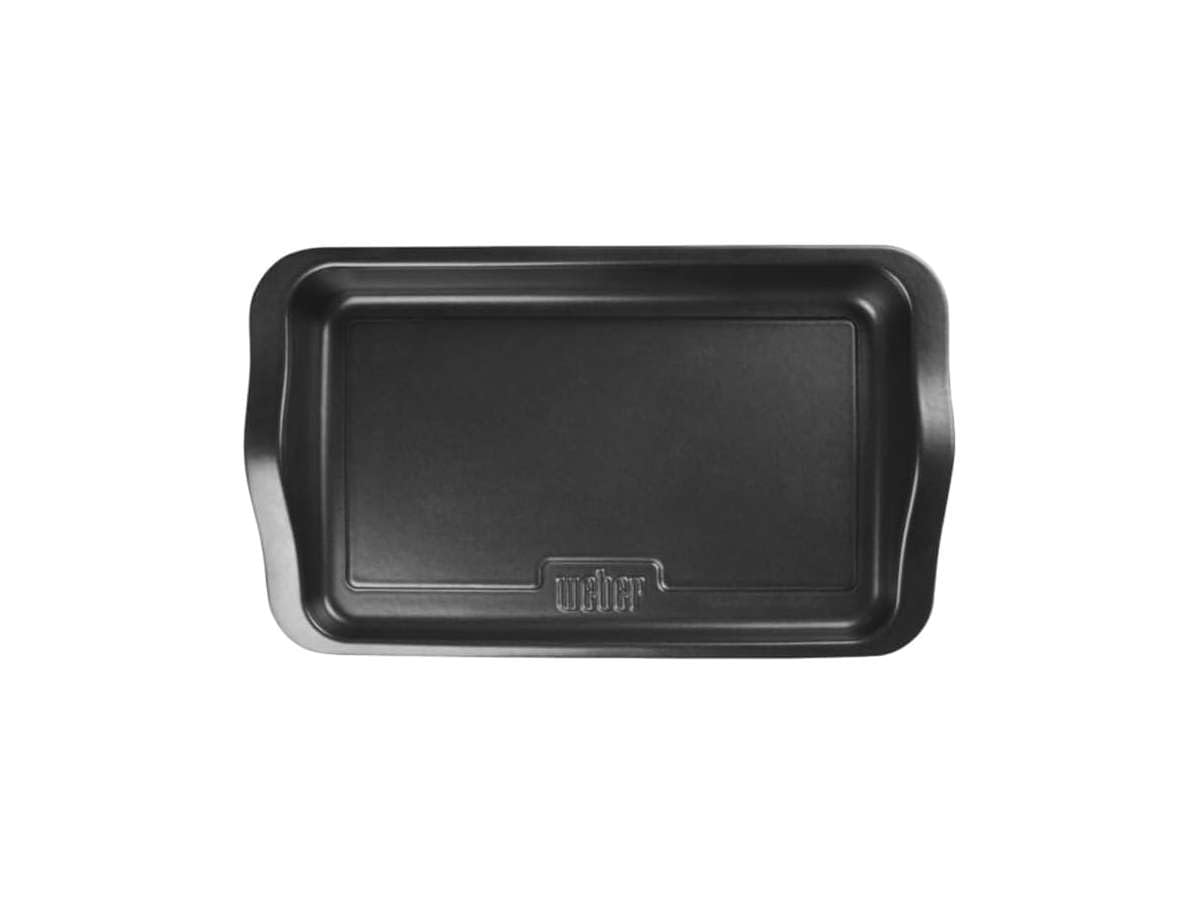 Weber Plancha de cerámica, 42 x 25 cm, con borde alto, superficie antiadherente, extremadamente resistente al calor, ideal para acompañamientos y más, apta para lavavajillas - Negro (17885)