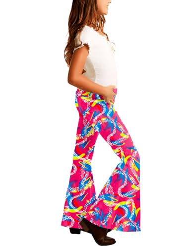 Image of Deerose Girls Halloween Hippie Bell Bottom Pants High Waist Flare Pants 5-14 Years
