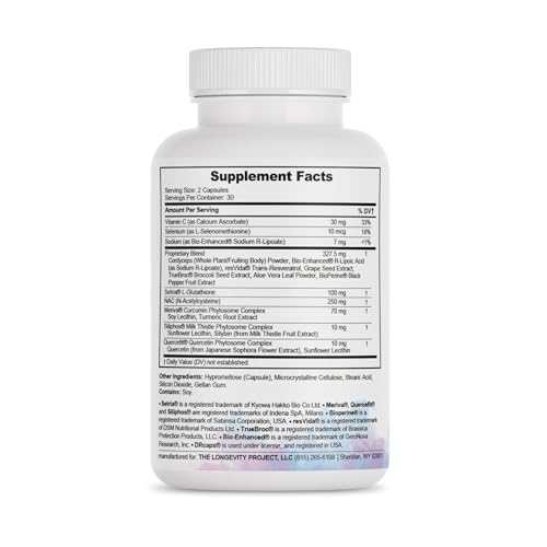 14-in-1 Advanced Absorption Antioxidant, Dual-Action Support: Setria® & NAC, 8 Patented Ingredients, for Energy, Skin, Detox, Immune Defense & Mental Clarity – 60 DRcaps® — view 6