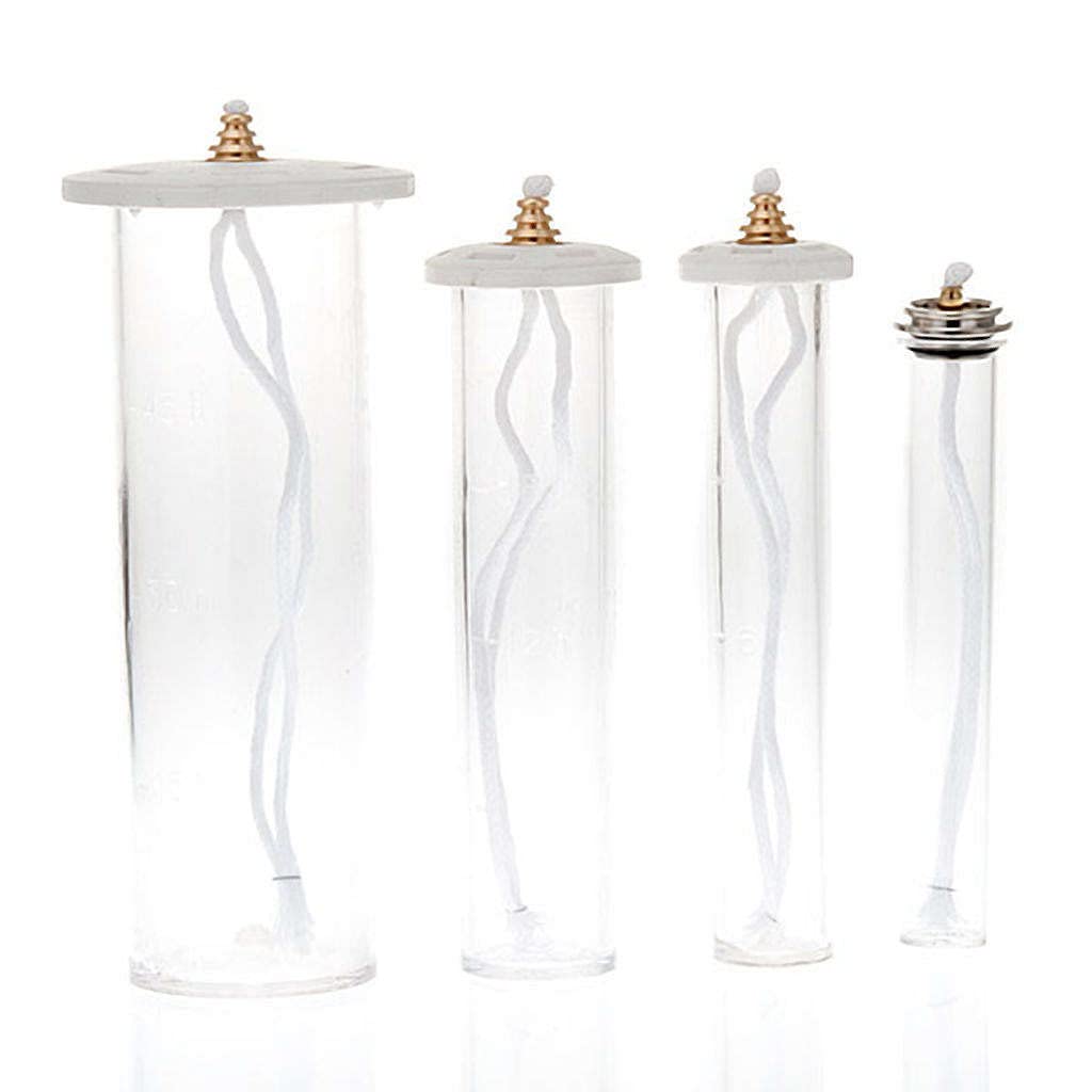 Holyart Candele, ceri, ceretti: Cartucce cera liquida in plexiglass per candele, 21 mm (0.826 inc.)