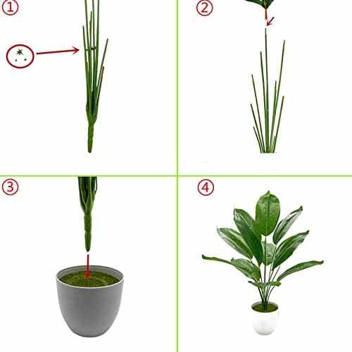 AIVORIUY Artificial Plants 45cm Fake Banana Plants Potted in Pots Realistic Plastic Plants Tropical Palm Faux Bonsai for Indoors Home Office Desk Bedroom Bathroom Kitchen House Decoration
