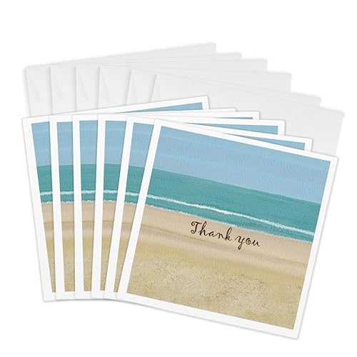 Cartes de vœux océan en lot de 6 pour dire merci de façon originale