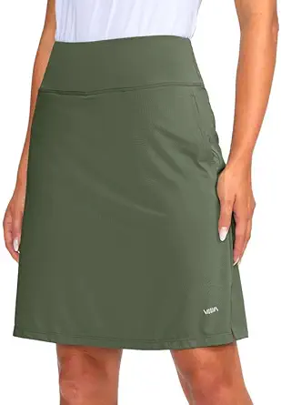 Viodia Women's 20" Knee Length Skorts Skirts UPF50+ Athletic Tennis Golf Skirt for Women Casual Summer Skirts