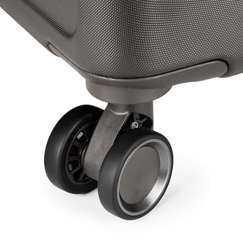 Image of Dusky Hard Top Trolley Bag 45cm with 15.4 inch Padded Laptop Compartment, 3 Dial Lock, Spinner Wheels, Cabin Size Lightweight Overnighter Travel Luggage Suitcase (Grey)