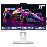 suevery All-in-One-Desktop-PC, UHD 144 Hz, AIO-Display für Zuhause und Büro, Studenten und Business, Core i5-14400F (bis zu 4,6 GHz), 1 TB SSD, RTX 3050 6G, 32 GB DDR4 RAM, WiFi 6, Maus und Tastatur