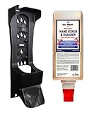 DU-MOST Industrial Hand Cleaner with Walnut Shell Scrub, Bundle with Wall-Mount Push Dispenser, Highly Concentrated Hand Soap for Mechanics, Workshops, Grease, Oil, Ink and Paint Removal, 3.55L Refill