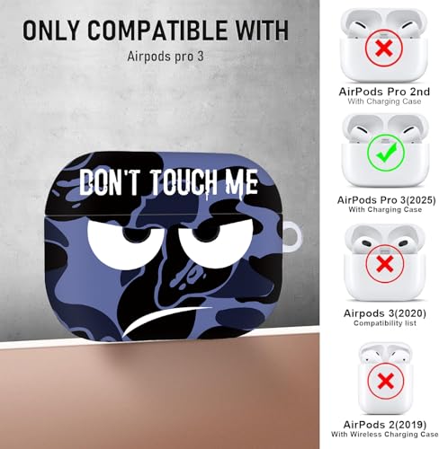 Image of Compatible with Airpods Pro 3 Case(2025),Don't Touch Me for Airpods Pro 3rd Generation Cases Cover with Lanyard Soft Silicone Cute Shockproof Cover for Women Men