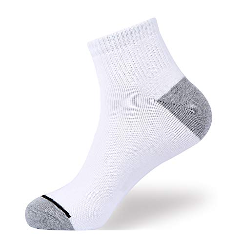 EnerWear 10P Pack Men's Cotton Moisture Wicking Cushion Low Cut Socks (10-13/Shoe: 6-12, White) - Image 2