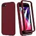 Produktbild Kompatibel mit iPhone SE 2022/SE 3. Gen/SE 2020 hülle/iPhone 8/7 Schutzhülle (4.7''), Silicone 360 Grad Handyhülle mit integriertem Displayschutz, Stoßfeste Case für iPhone SE 3/SE 2022/2020/8/7 (Rot)