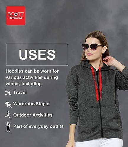 Image of Scott International Men's Solid Cotton Hoodies for Men, Trendy and Comfortable Sweatshirts for Men, Stylish Winter Wear with Hood and Pockets, Fashionable Hooded Sweatshirts