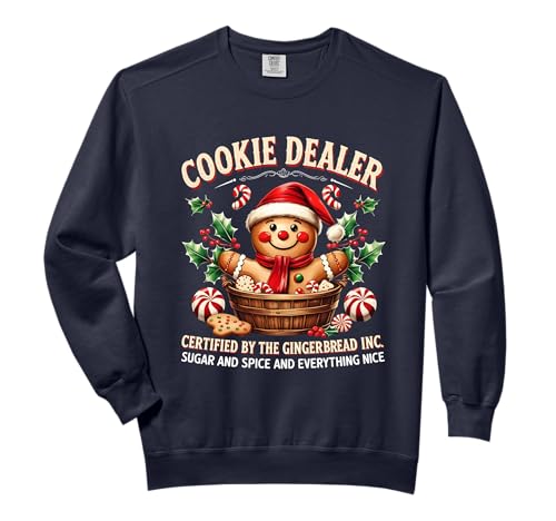 Vintage Gingerbread Bakery Christmas Cookie Dealer Holiday Comfort Colors Adult Sweatshirt