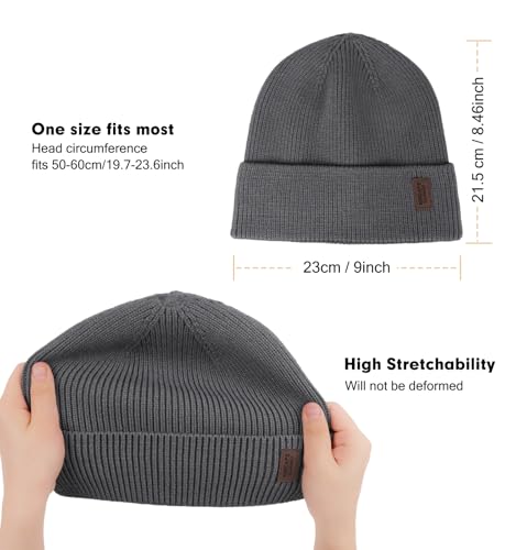 Image of Wmcaps Winter Beanie for Men Women, Fleece Lined Beanie Soft Warm Knit Hat Ski Stocking Cuffed Cap
