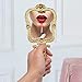 YUSONG Vintage Gold Mirror, Metal Antique Hand Mirror Comb Set Handheld Folding Antique Mirror for Travel Embossed Rose Small Vanity Mirror Hand Mirror with Handle Gift for Women (Gold)
