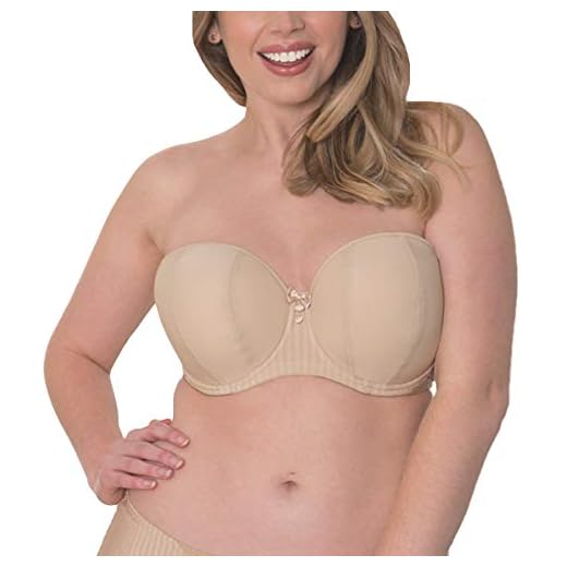 Iris & Lilly Damen Halbschalen-BH aus Spitze, Schwarz (Black Beauty), 32G 2 Curvy Kate Damen BH Luxe Strapless BH , Beige (Biscotti) , 70I (Herstellergröße: 32G)